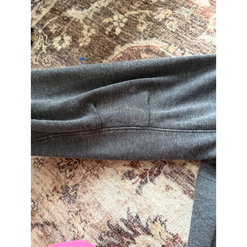 FP Movement Free People Charcoal Gray Cropped Hoodie Sweatshirt Small V-Neck - Picture 4 of 4